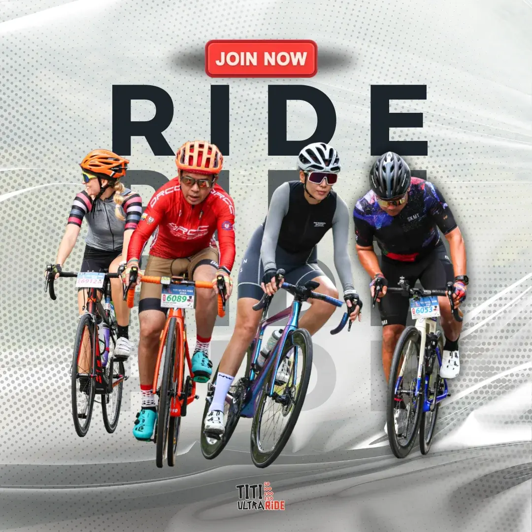 TiTi Ultra Ride post: four cyclists racing, with a Join now badge.