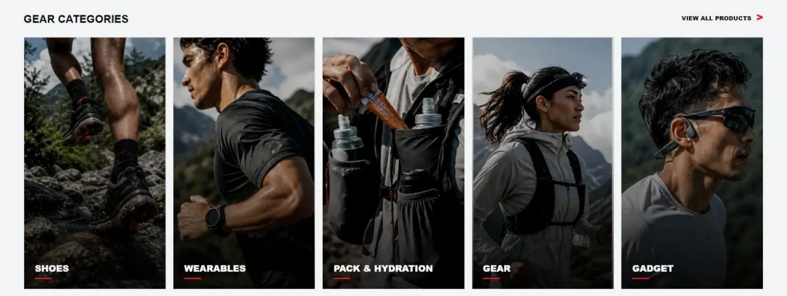Gear categories: Five categories, and nothing that needs a “misc”.