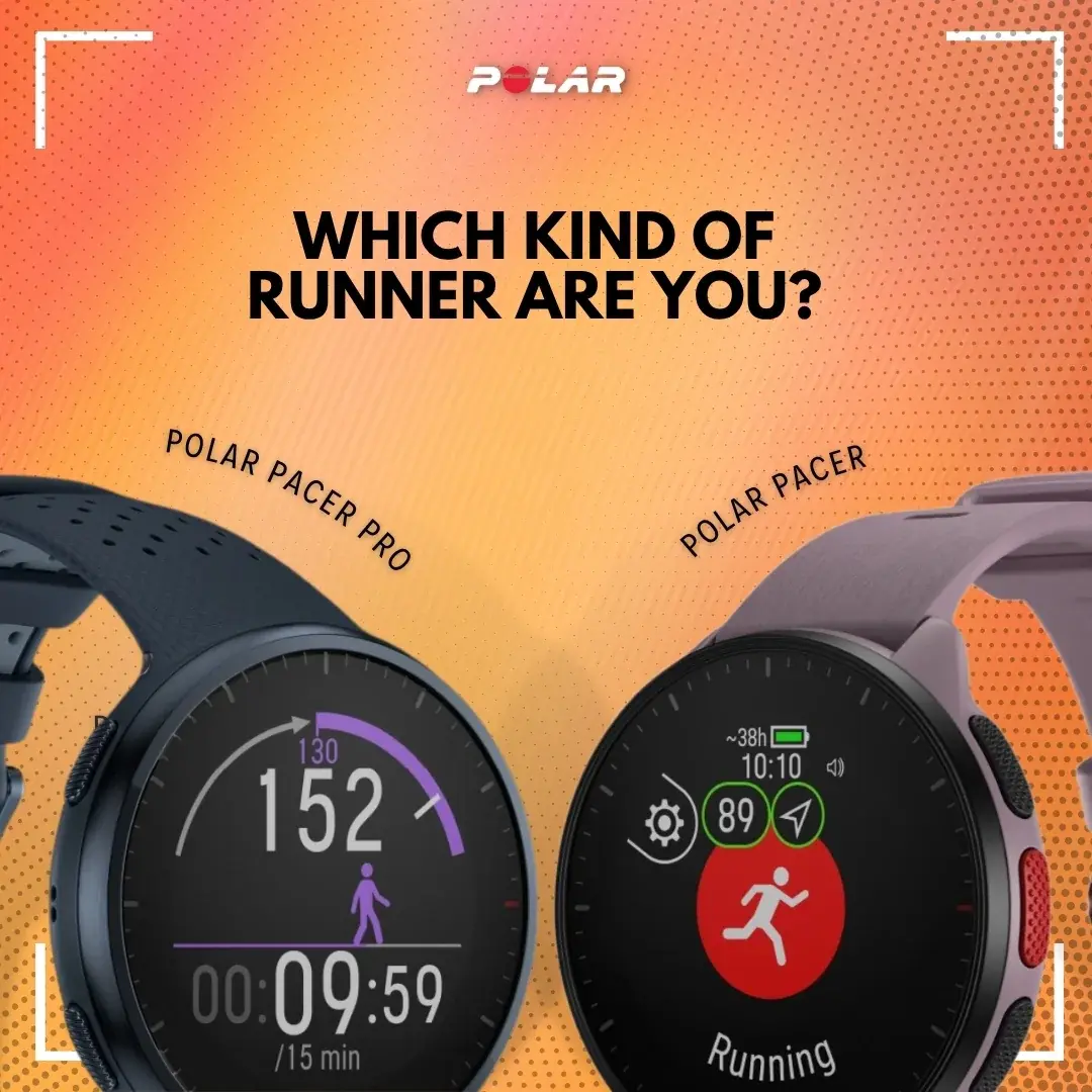 Square post on orange asking 'Which kind of runner are you?', with a Pacer Pro and a Pacer side by side.