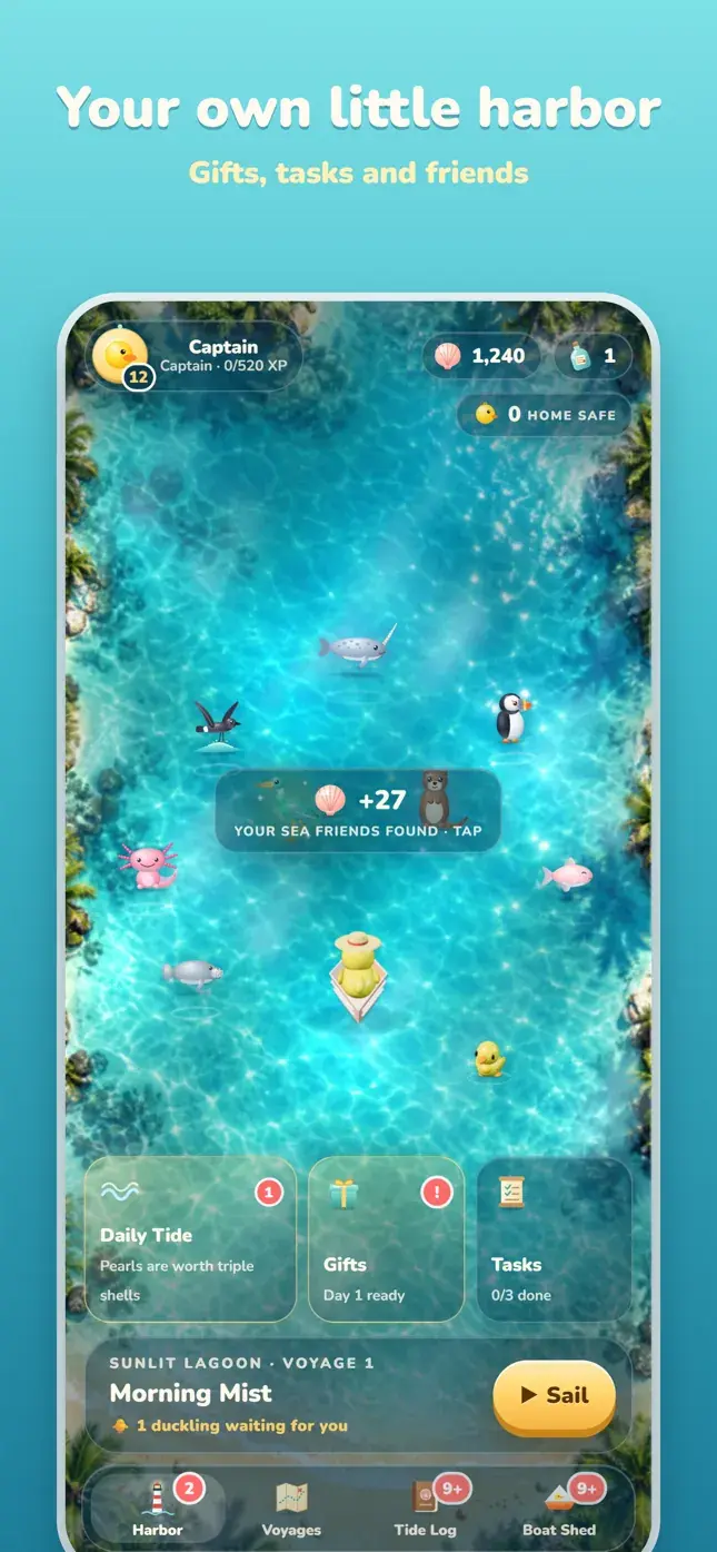 Your own little harbor, with gifts, tasks and friends